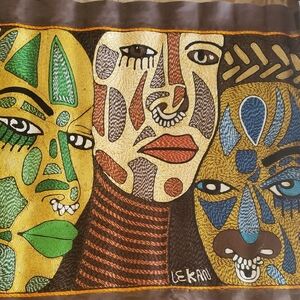 Multicolor Abstract Thread Art Titled Faces